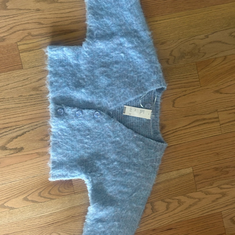 Urban Outfitters Fuzzy Blue Cardigan Sweater